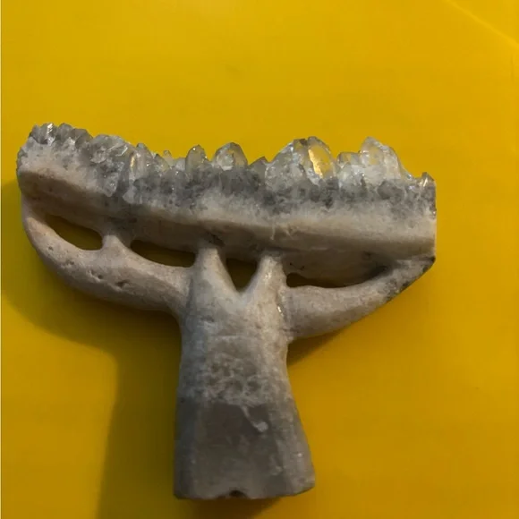 Smokey Clear Quartz Crystal Tree Smiling Face with Glasses!